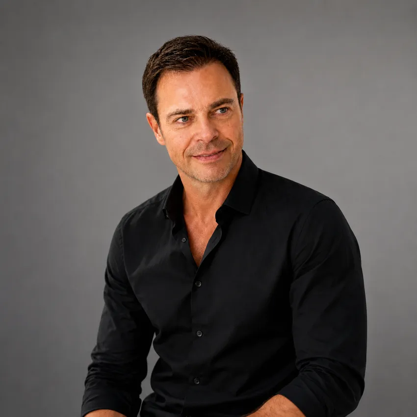 Portrait de François Rosenblatt en chemise noire